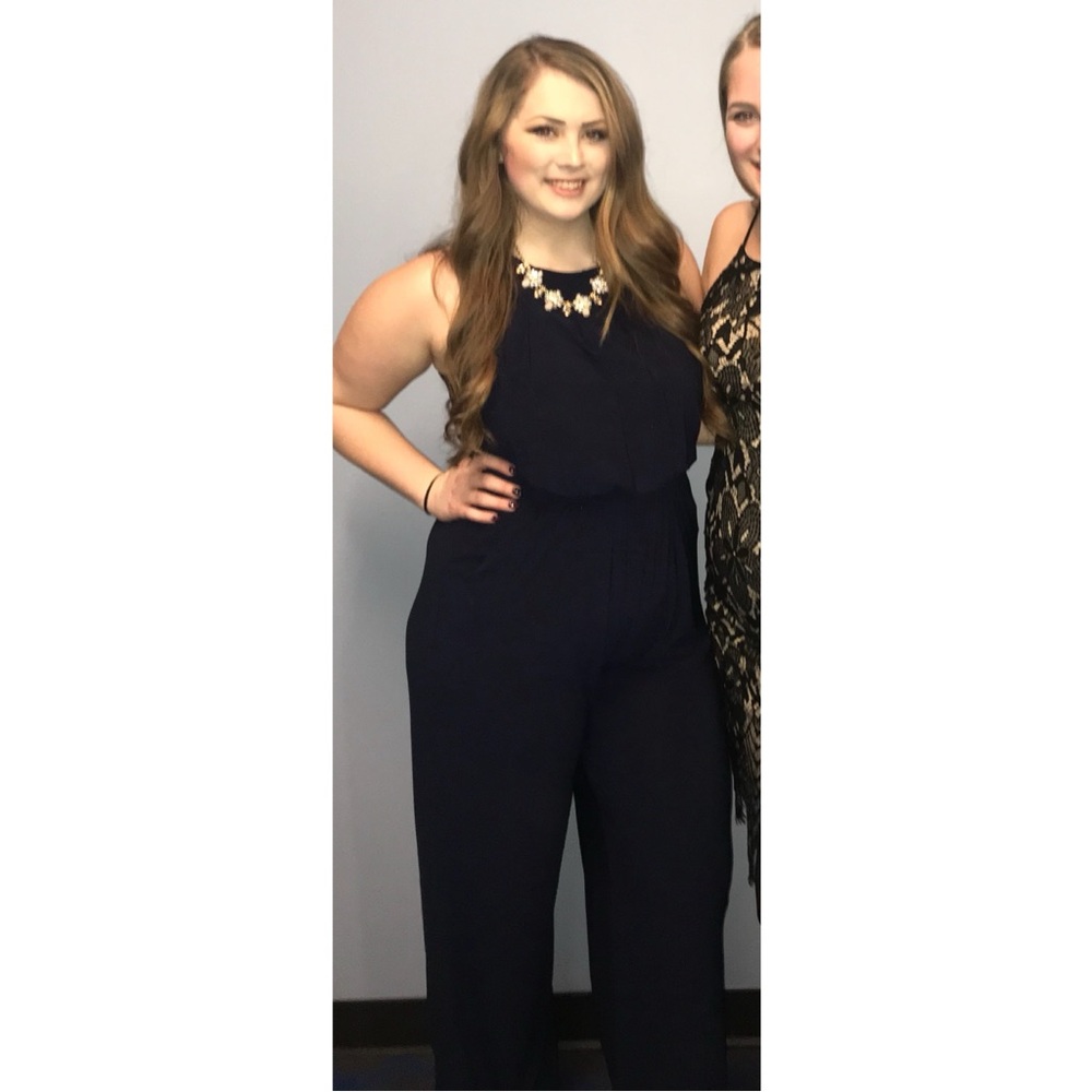 Elegant Navy Blue Women's Jumpsuit
